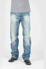 Tin Haul Regular Joe con costuras de diamante grises (lavado claro) - Vaqueros de hombre de corte bootcut