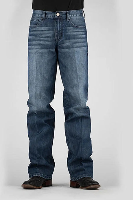 Tin Haul Regular Joe con puntada en V gris (lavado oscuro) - Jeans acampanados de hombre (liquidación)