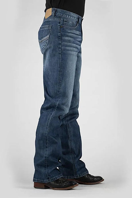 Tin Haul Regular Joe con puntada en V gris (lavado oscuro) - Jeans acampanados de hombre