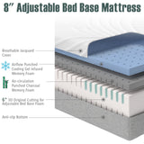 Colchón 3D de espuma viscoelástica de gel y espuma convolucionada para cama articulada