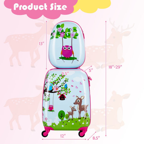 Juego de 2 piezas de equipaje de mochila de maleta ABS para niños