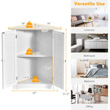 Bathroom Corner Storage Freestanding Floor Cabinet with Shutter Door