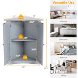 Bathroom Corner Storage Freestanding Floor Cabinet with Shutter Door