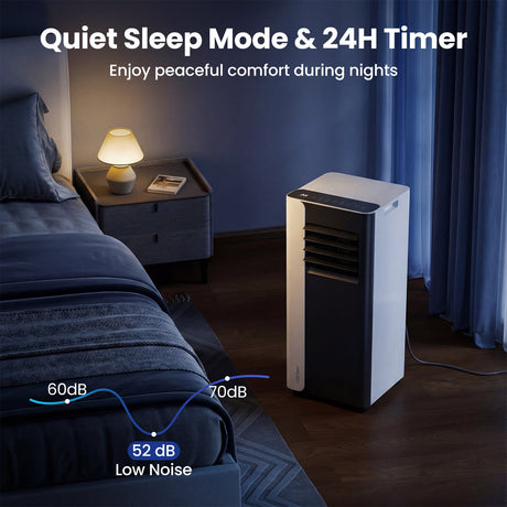 Acondicionador de aire portátil 3 en 1 de 10000 BTU con ventilador y deshumidificador, modelo