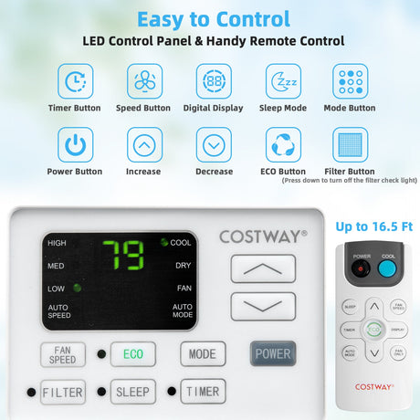 Aire Acondicionado de Ventana de 10000 BTU - Blanco