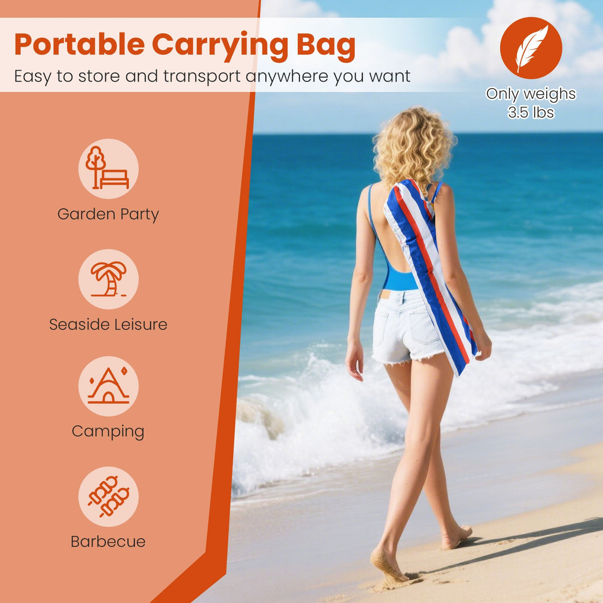 6.5 Feet Beach Umbrella with UPF50+ Sun Protection and Push Button Tilt-Colorful