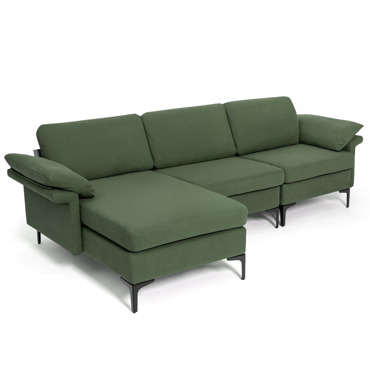 Sofá seccional modular extra grande en forma de L con chaise reversible para 4-5 personas