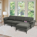 Sofá seccional modular extra grande en forma de L con chaise reversible para 4-5 personas