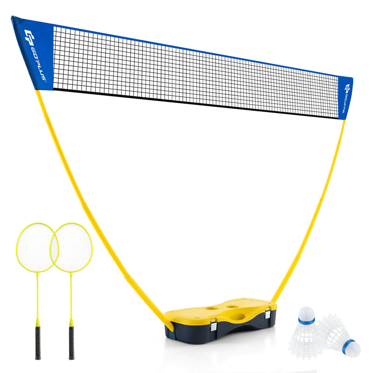Set de bádminton portátil para deportes al aire libre con 2 volantes