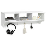 Wall Mount Cubby Organizer Hooks Entryway Storage Shelf