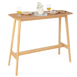 Mesa Alta de Bambú de 48 Pulgadas, Mesa de Consola de Comedor Tipo Bar-Natural