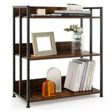 3/5-Tier Industrial Bookshelf Storage Shelf Display Rack with Adjustable Shelves