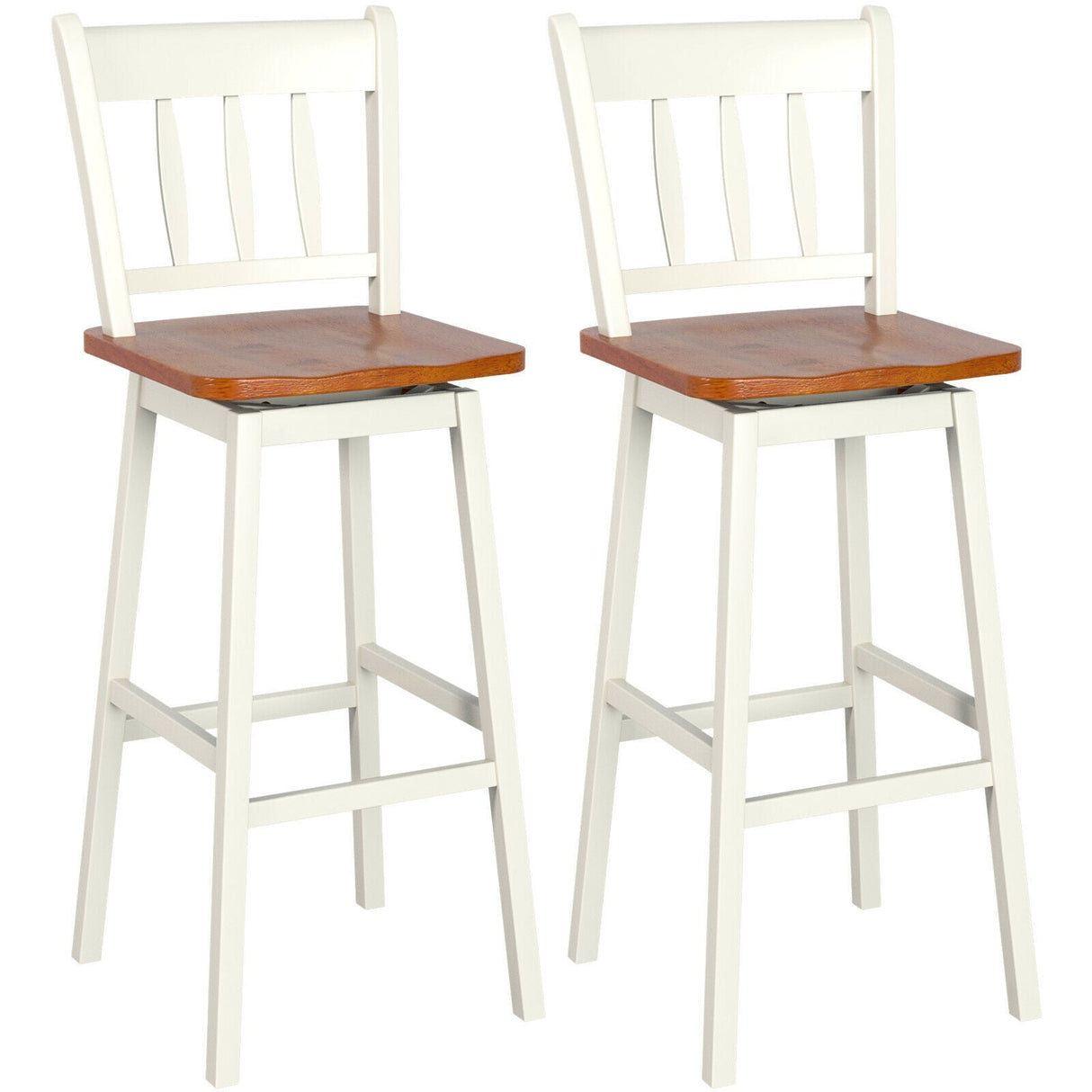30.5 Inches Set of 2 Swivel Bar Stools with 360¬∞ Swiveling