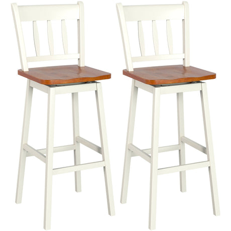 Juego de 2 taburetes de bar giratorios de 30.5 pulgadas con giro de 360°
