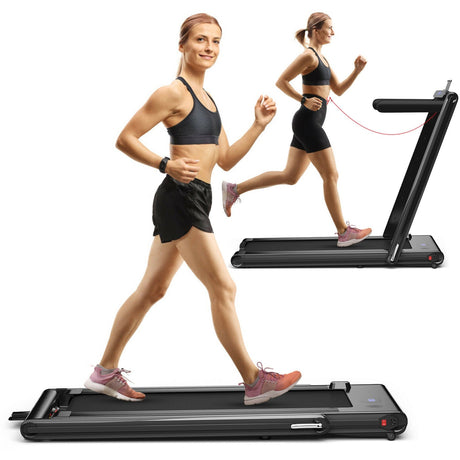Cinta de correr plegable 2 en 1 con doble pantalla LED