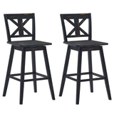 Set of 2 360-Degree Swivel Bar Stools for Home Restaurant