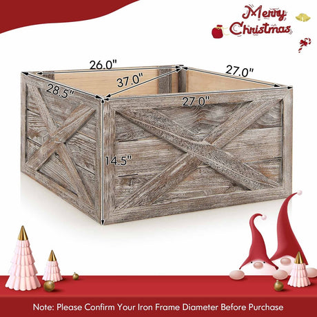 Caja de madera para el tronco del árbol de 28.5 pulgadas para uso en interiores y exteriores