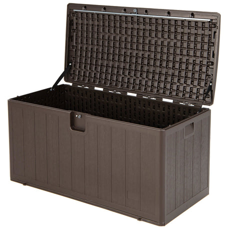 Caja de almacenamiento con cerradura para terraza, grande, resistente a la intemperie, de 397 litros