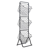 3-Tier Fruit Basket Stand with Adjustable Heights