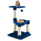 Árbol rascador multinivel con postes rascadores y hamaca para gatos