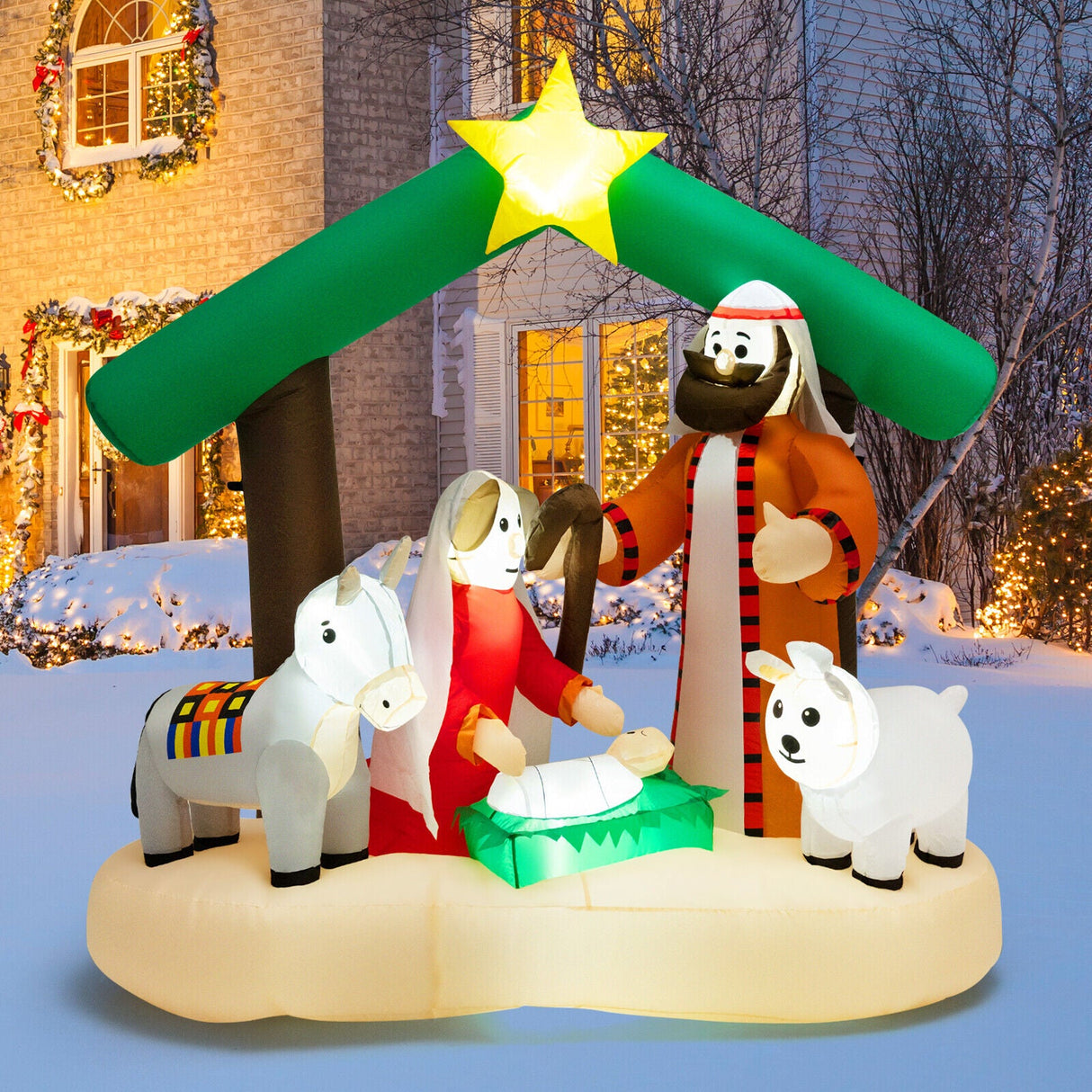 6.7 pies inflable navideño con luces LED
