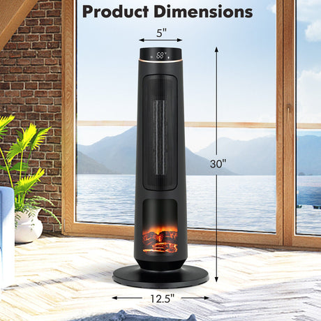 Calentador de espacio de 1500W PTC de calentamiento rápido para uso en interiores - Negro