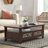 3-tier Coffee Table with 2 Drawers and 5 Support Legs