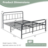 Heavy Duty Metal Platform Bed Frame with Headboard