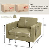 Modern Accent Armchair with Side Storage Pocket