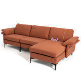 Sofá seccional modular extra grande en forma de L con chaise reversible para 4-5 personas