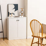 Mueble Bajo de Almacenamiento de 2 Puertas con Estante de 3 Niveles - Blanco