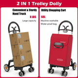 Folding Shopping Cart Utility Hand Truck with Rolling Swivel Wheels