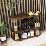 Estante para vinos de 47 pulgadas con portavasos y estantes de almacenamiento