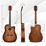 41 Inch Full Size Cutaway Acoustic Guitar Set for Beginner