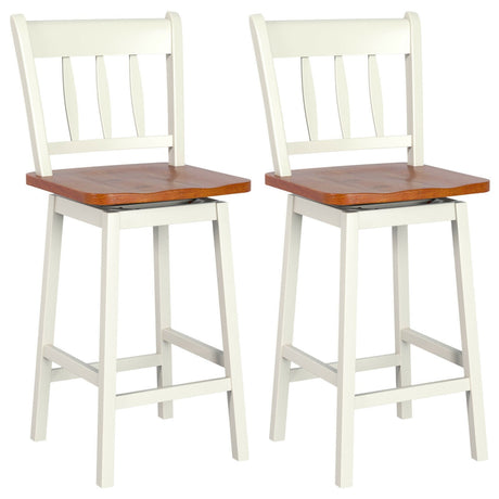 Juego de 2 taburetes de bar giratorios de 24.5 pulgadas con giro de 360°