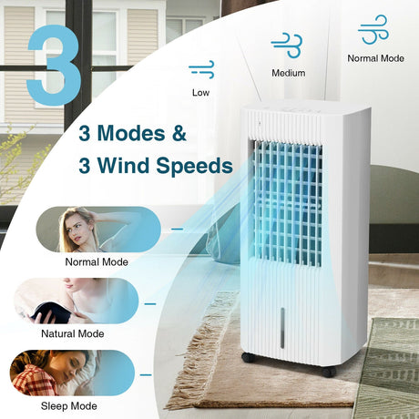 Enfriador de aire evaporativo 3 en 1 con 3 modos - Blanco
