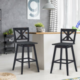 Set of 2 360-Degree Swivel Bar Stools for Home Restaurant
