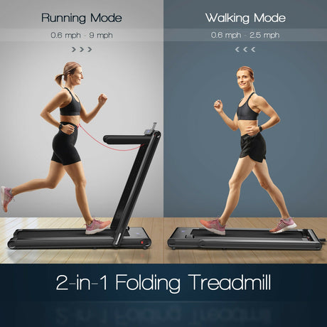 Cinta de correr plegable 2 en 1 con doble pantalla LED