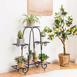 Estante para plantas de 6 niveles con almohadillas ajustables para los pies - Negro