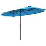 15 Feet Patio Double-Sided Umbrella with Hand-Crank System