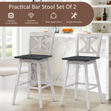 Set of 2 360-Degree Swivel Bar Stools for Home Restaurant