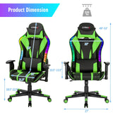 Silla Gamer Ajustable Giratoria para Computadora con Luces LED Dinámicas