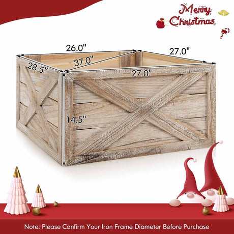 Caja de madera para el tronco del árbol de 28.5 pulgadas para uso en interiores y exteriores