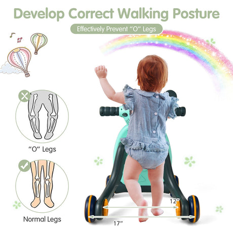 Andador de aprendizaje 2 en 1 con luces y sonidos para bebés