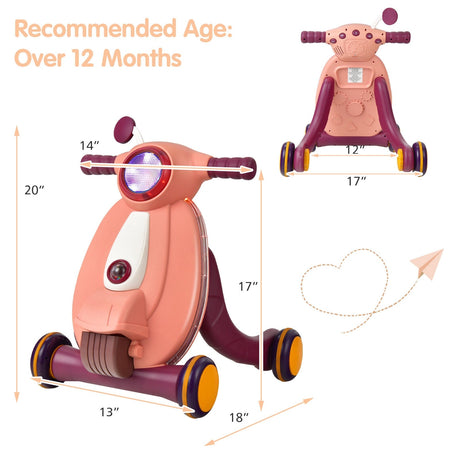 Andador de aprendizaje 2 en 1 con luces y sonidos para bebés