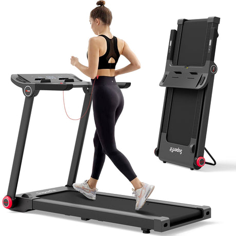 Cinta de correr plegable de 3.75 HP con APP y 12 programas preestablecidos