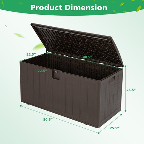 Caja de almacenamiento con cerradura para terraza, grande, resistente a la intemperie, de 397 litros