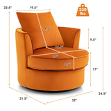 Sillón giratorio moderno 360° sin necesidad de montaje - Naranja