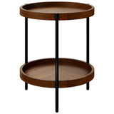2-Tier Retro End Table with Bottom Shelf