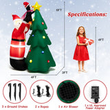 Árbol de Navidad y Papá Noel hinchables de 1,8 m con LED y soplador de aire